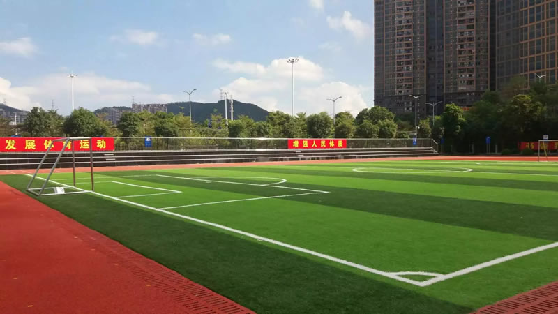 龙华书香小学足球场工程,足球场施工